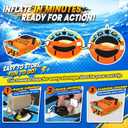 Heavy-Duty Towable Tube for Boating, Boat Tubes with Nylon Cover, Inflatable Water Sport Towables with Front Back Tow Points, Super Round Design, 60"