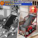 Arcade Basketball Game Indoor, Kids Ajustable Basketball Hoop, Outdoor Carnival Sports Play Toy with 4 Balls and Air Pump, Educational Birthday Gift for Boys Girls 3 4 5 6 7 8 Year Old (Red)