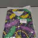 Fat Tuesday Shirts for Women Fat Tuesday Party Outfit Button Up New Orleans Themed Party Short Sleeve Tops (S)