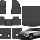 Floor Mats for 2025 Jeep Wagoneer S 4xe EV Upgrade Trunk Mat with Backrest Mat All Weather TPE Floor Liners Fit for Wagoneer S 4xe EV Anti-Slip Full Set Car Accessories (Not for Fuel)