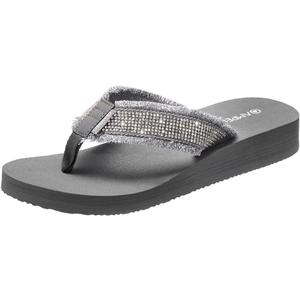 Ampeo Women's Arch Support Flip Flops Comfortable Casual Summer Beach Thong Sandals (Gray)