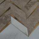 DICOFUN 10-Sheet Sandstone Look Herringbone Peel and Stick Backsplash for Kitchen, PVC Mixed Metal Gold Chevron Stick on Backsplash Wall Tiles