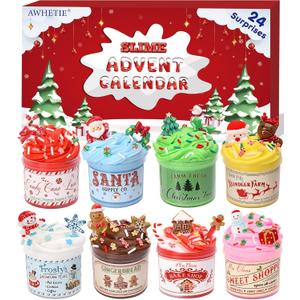 Slime Advent Calendar 2025 Kids Teen Girls,Christmas Countdown Calendar 24 Days,Kids Girls Advent Calendar 2025 Surprise Slime Kit with Funny Toys Gifts