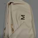 Vogewood Bride Letter Makeup Bag, Bride To Be Gifts Double Layer Cosmetic Bag, Waterproof PU Travel Toiletry Bag for Bachelorette Party Women Wedding Bridal, Bride Gifts (Beige)