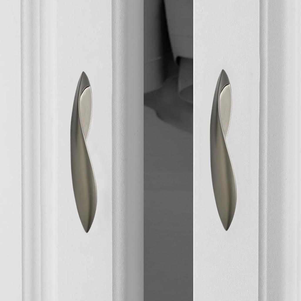 4Pcs Arcuate Pulls Handles Knobs,Modern Elegant Curved Handle Cabinet Pulls,Create a Spatial Aesthetic,S-Shaped Solid Zinc Alloy Drawer Pulls Handles (Ink Gold, 3.8" Hole Centers)