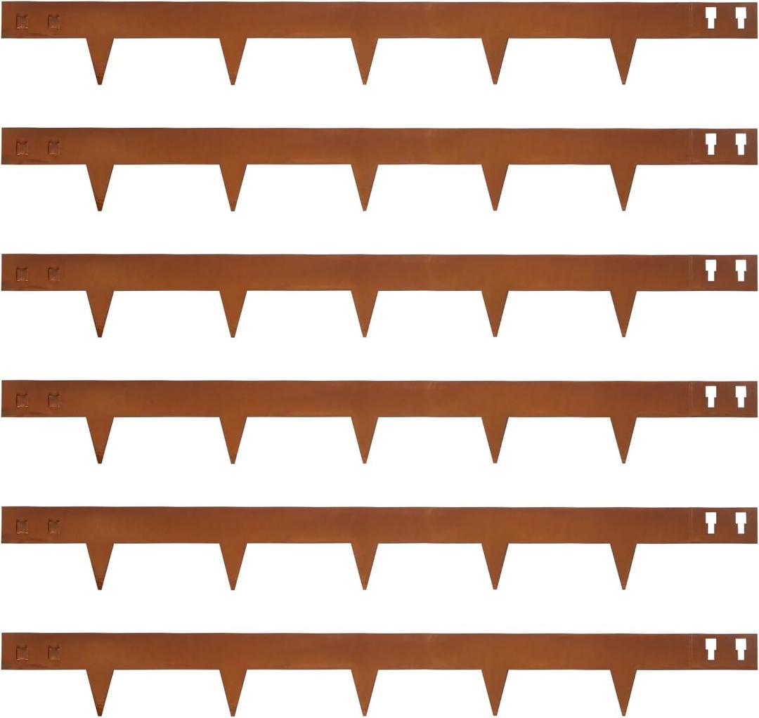 Corten Steel Landscape Edging 40 Inch Strips Steel Landscaping Edging Metal Garden Border Rusted Edge 4.5 Inch Depth Flower Bed for Lawn Yard Outdoor Plant 6 pcs by GZGNEEVL