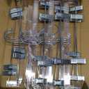 HOUSE DAY 12 Pack 14 inch Clear Plastic Skirt Hangers with Adjustable Clips, Pants Hangers 360-Rotating Swivel Hook, Clip Hangers for Pants, Trousers, Skirts, Jeans, Bulk Plastic Hangers