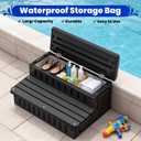 Marudina Hot Tub Steps with Storage, Non-Slip Hot Tub Stairs, Waterproof Large Capacity & Heat-Resistant Fabric Cover, Heavy Duty HDPE Outdoor Spa Steps for Pool, RV & Porch