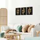 Visual Art Decor Game Room Decor Gaming Canvas Wall Art Playing Cards Painting Framed Print 12"x16"x3Pcs, Playroom Teen Boy Bedroom Decor (Gold)