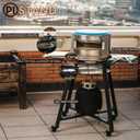 Solo Stove Portable Pi Stand | Outdoor Stand for Pi Pizza Oven on Wheels, With Shelf & Gas Tank Storage, Split Table Top, Powder-Coated Stainless Steel, Dimensions (LxW): 47.3 x 38.1 in, 45 lbs, Black