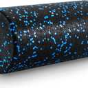 ProsourceFit High Density Foam Rollers Long, Firm Full Body Athletic Massage Tool for Back Stretching, Yoga, Pilates, Post Workout Muscle Recuperation (12"H x 6"D, Black/Blue)