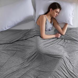 Bedsure Cooling Blanket for Hot Sleepers - Cold Blanket Queen Size for Sleeping, Ice Summer Cool Bedding with Rayon Derived from Bamboo, Lightweight Arc-Chill Thin Room Bed Cooling Essentials, 90x90 (01- Dark Grey)