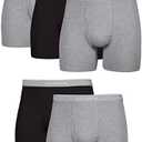 Hanes Men's Underwear Boxer Briefs Pack, Cool & Breathable Cotton Moisture-Wicking Underwear for Men, No Ride Up, M