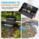 All-in-1 Pond Waterfall Kit with LED Light, 24 in Stainless Steel Spillway
