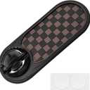 Multifunction Car Anti-Slip Mat, Rotatable Temporary Parking Number, Universal Auto Dashboard Organizer Pad Accessory for Phones, Sunglasses, Keys (Brown/Black)