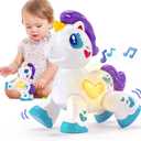 hahaland Toys for 1 Year Old Girl Toddler Girl Toys Unicorn Musical Light up Baby Girls, Interactive Travel One Year Old Baby Girl Birthday Gifts