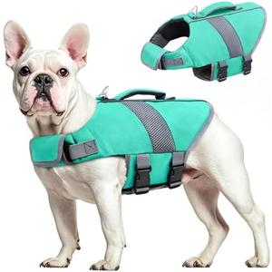 Mosucoirl Dog Life Jacket High Flotation,Reflective Dog Lifesavers Floats Vest Pet Safety Coats Lifejacket Swimsuits Small Medium Large Dog for Swimming Boating Surfing Kayakin (Light Blue, XS)