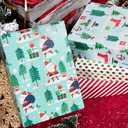 LaRibbons Christmas Wrapping Paper Set, Design with Red Stripe/Santa/Snowflake, Including Gift Tags, Ribbons and Jute Twine, for Xmas, Holiday, 17Inch  10Feet (4 Rolls: 56.68sq.ft.ttl) (Christmas-Snowman&Penguin)