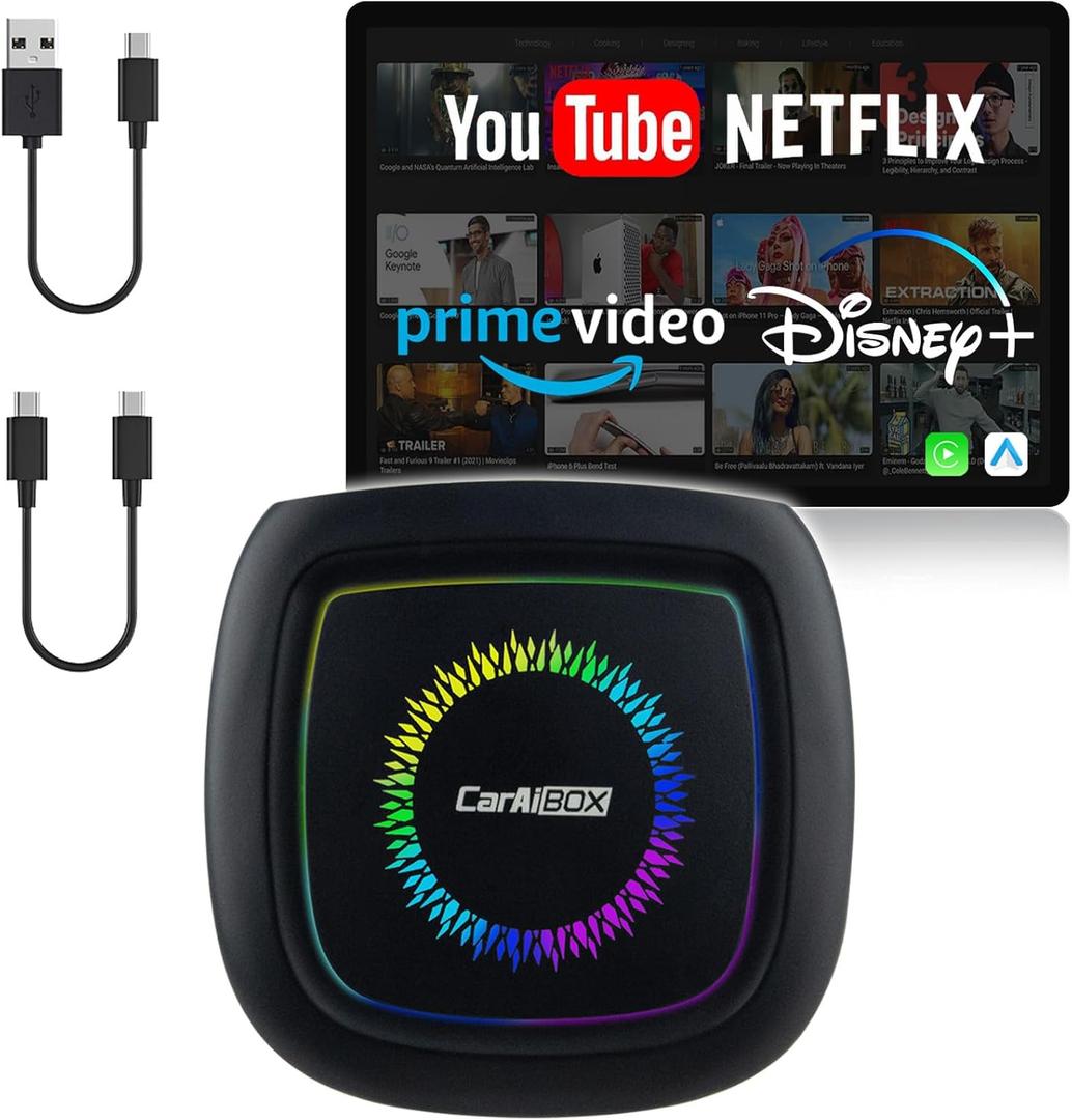 Magic Box 3.0 Pro 2026 Upgrade  Qualcomm Snapdragon Multi-Core, Support Netflix/YouTube/Dinsey+/Prime Video/256G TF Card etc., Streaming Video Box with Wireless CarPlay & Android Auto Adapter