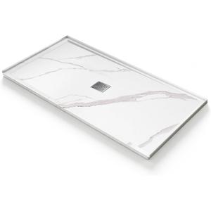 60" x 32" Zero Threshold Shower Base with 3 Removable Flanges