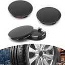 ijuicy 4 PCS Car Wheel Center Hub Caps, ABS Rust-Proof Center Caps for Rims, 2.36" OD 2.2" ID Tight Fitting Snap-on Wheel Hub Modified Dust Protection Cover, Universal for Most Cars (Black)