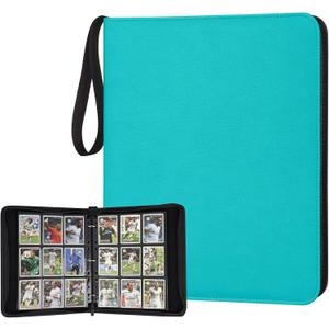 9 Pocket Card Binder, Premium Zip Trading Card Binder, 720 Double Sided Pocket PU Card Collection Binder, Collector Card Album, Card Folder for MTG, TCG, Sports Cards, Game Cards (LAKE BLUE)