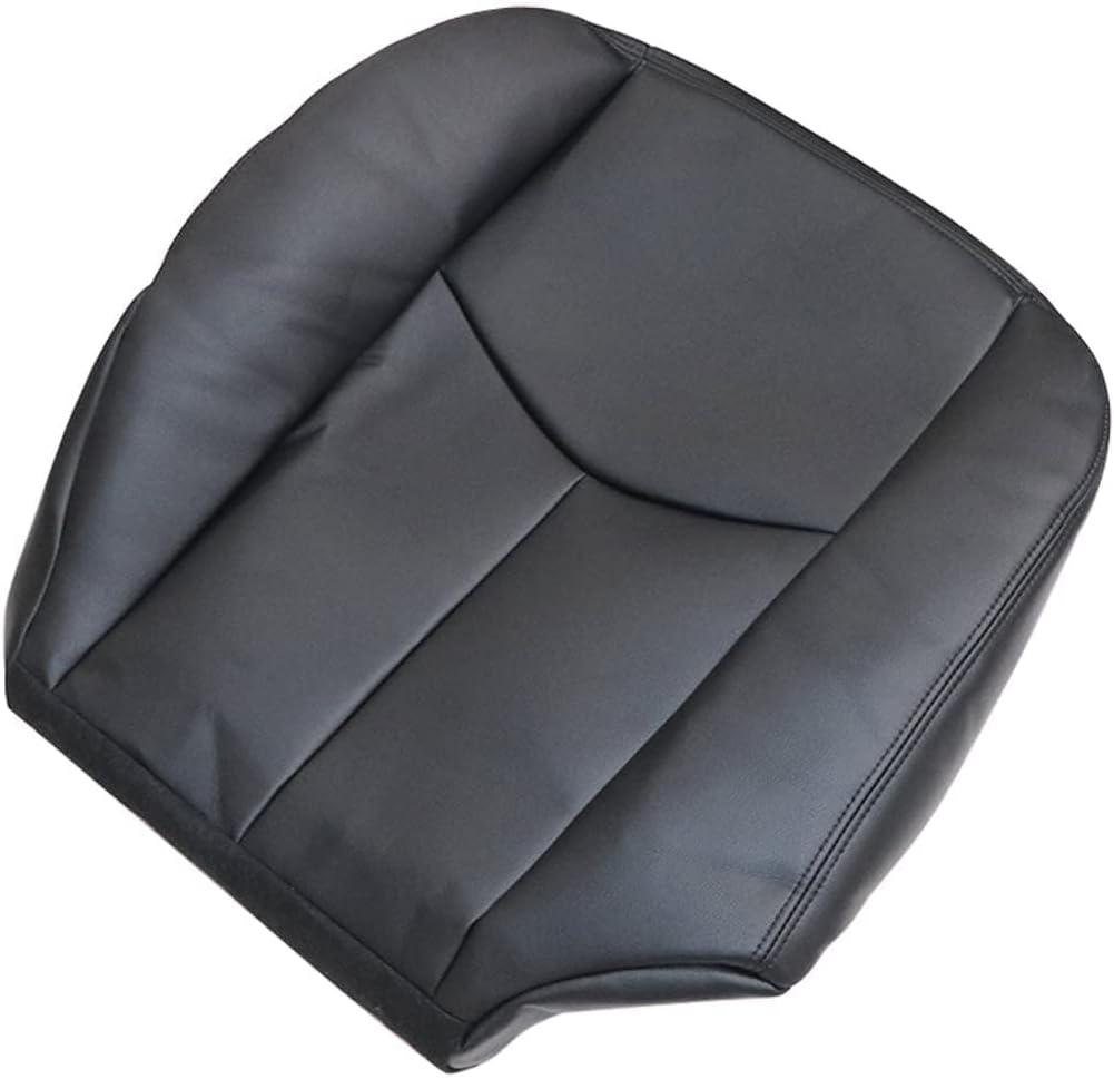 GXARTS Passenger Side Bottom Lower Replacement Microfiber Leather Seat Cover Black #132 Fit for Chevy Silverado Tahoe Suburban Avalanche GMC Sierra 1500 2500 3500 Yukon 2003 2004 2005 2006