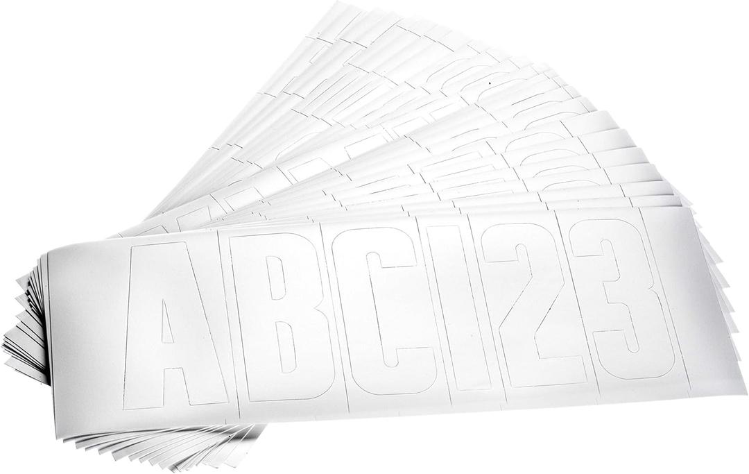 attwood 14142-7 Waterproof 148-Piece Vinyl Boating Letter and Number Kit, Black Finish (White)