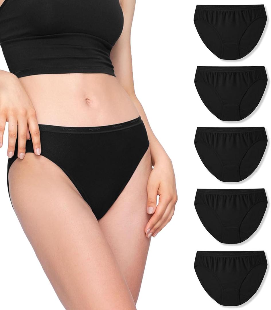 LAPASA Women's Quick Dry Travel Underwear Mesh Hiking Bikinis Activewear Stay Fresh Panties 5 Pack Terraversal L84 (X-Large)
