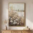 Framed Vintage Rustic Fall Wildflower Landscape Vertical Wall Art, 24x36 In