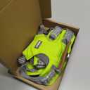 No Pull Dog Harness  Adjustable Reflective Nylon Vest for Small Medium Large Dogs, Escape Proof Training Harness with Leather Control Handle, Lightweight Aluminum Hardware (Green, M)