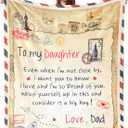 UFOORO Throw Blanket Gifts for Daughter from Dad, Best for Daughter, Present for Adult Daughters, Mothers Day Christmas Valentines Birthday Gifts 55"X70"