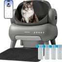 Neakasa M1 Plus Bundle Open-Top Self-Cleaning Cat Litter Box with APP Control, Includes 4 Rolls (60pcs) Refill Waste Bags, 2 Extra Rolls Added (Plus Version)