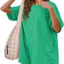 Rompers for Women Athletic Workout Hot Shot Tee Romper Casual Oversized Jumpsuits Overalls (Medium, Green)