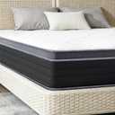 Queen Mattress, 10 Inch 60x80 Inch Pocketed Coil Mattress, Boxed Soft Sleeping Mattress, Noise-Free Supportive Queen Size Bed Mattress for Indoor Household Use