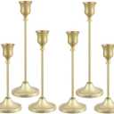 Candlestick Holders 4 Sets(12 Pcs), Gold Candle Holders with Anti-Slip Pad, Metal Taper Candle Holder, Candle Holder for Wedding Fireplace Mantel Housewarming Gift