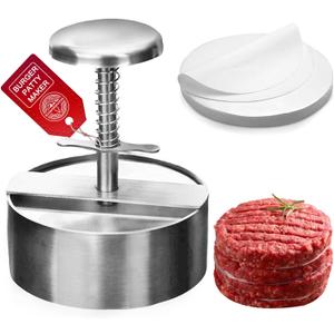 Hamburger Press Patty Maker,304 Stainless Steel Burger Press Patty Maker, Non-Stick Patty Maker for Beef, Hamburger Patties, Meat (5.5inch)