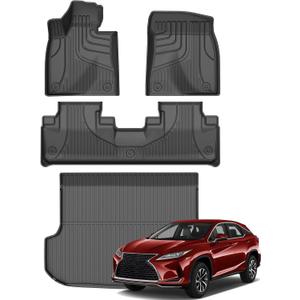 AOMSAZTO Floor Mats & Cargo Line Fit for 2016-2022 Lexus RX / RX350 / RX450h (Not for RXL) - All Weather TPE Waterproof Anti-Slip Trunk Mat - Car Mat Set for 2021 RX Accessories