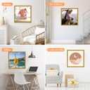 Wood 18x18 Frame Gold, Ornate Natural 18x18in Poster Picture Frame, Modern Golden 18 x 18inch Gallery Wall Photo Frame with HD Plexiglass, Horizontal Vertical Wall Mounting Display 1pc 