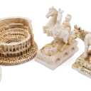 Italian Rome Decorations Colosseum Leaning Tower of Pisa Rome Wolf Desktop Decor Ornament Gift Ancient Arena Amphitheatre Roman Tanks Building Sculpture Set of 4