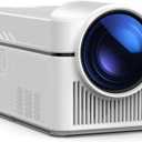 Short Throw Projector with 4k Support, Built-in Apps, Smart Projector with Wifi and Bluetooth , Electric Focus, 2 x 8W Stereo Speakers for Bedroom and Outdoor Use HY450NTV