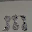 Multi Charging Cable 4ft 3Pack 3 in 1 Charger Cord, Multiple Usb C Port Rapid Nylon Braided Cable USB Charging Cable Multi Phone Charger Cord with Type C Micro Lightning USB Connectors for Cell Phones (White Silver)