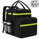 Ytonet Food Delivery Backpack with 7 Cup Holders, Extra Large Insulated Delivery Bags for Hot/Cold Food, Expandable Insulated Pizza Bag for Bike Fits for Uber Eat, Grubhub, Doordash, Black