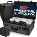 VALUN SLABPRO 160+ 4 ROW Graded Card Storage Box; Durable Sports, PSA Card Storage Box - Organizer Slab for Your Collection - For Baseball, Football, TCG, MTG Cards - Top Loader Design