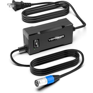 Ebike Charger 48V Lithium Battery Charger, 54.6V Output 4A Fast Electric Bike Charger, 3-Pin XLR Connector, Fan Cooled, Red/Green Indicator, Scooter Charger