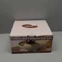 Chocolate Fondue Pot Set Electric Melting Machine, 4-Cup Capacity 4 Trays 5 Forks 1 Spatula Cheese Warmer, Ideal Gift for Couple Family & Date Night Idea House Warming Holidays Essentials (Cream White)