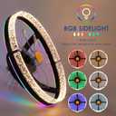 Mpayel 20" Flush Mount Ceiling Fan with RGB Light- Low Profile Modern Fan Light, Dimmable 3CCT 6Wind Speeds, LED-RGB, Bladeless Enclosed Fan with Ambient Light, Bedroom, Kids Room, Party