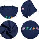 Women Dinosaurs Shirt Cut Teacher Tshirt Dinosaur Graphic Summer Short Sleeve Loose Tee (Yellow, L)