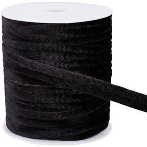 BENECREAT 18Yards Black Velvet Piping Bias Tape, 0.47inch Wide Lip Cord Trim Piping Trim with Welting Cord for Sewing Clothing Upholstery Trimming