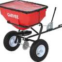 Tow Behind Broadcast Spreader, 130LBS, Universal Hooks Tow/Push Garden Spreader for UTV, ATV, 30 Adjustable Settings, 9.8 ft Spreading Width, Lawn Spreader for Seed, Fertilizer, Salt, Ice Melt